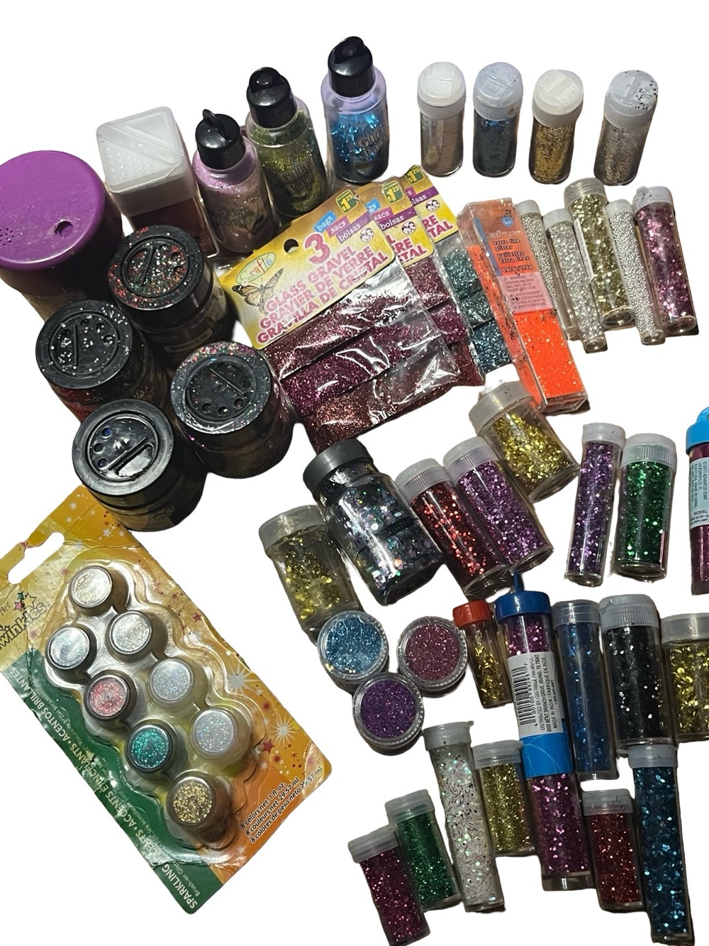 Assorted Craft Glitter Mix - Multicolor all brands 50+ containers